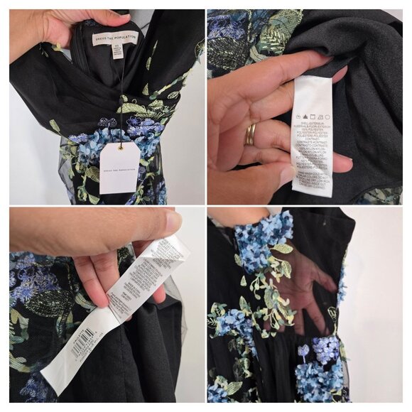 Dress the Population Paulette Floral Midi Dress Women's Size XS Extra Small NEW - Picture 12 of 12